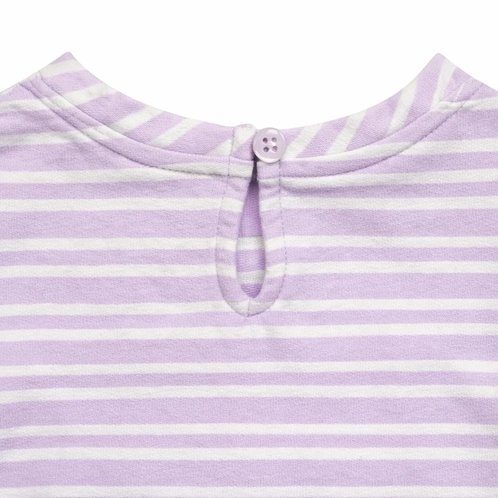 Cat & Jack Baby Girl Bunny Easter Dress 12M | Purple Striped Flutter Sleeve